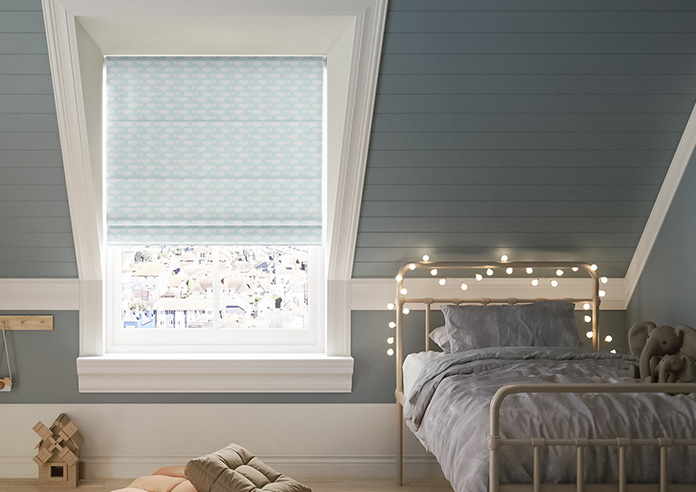 Whaling Around, Aqua - Roman Blind - Image 3